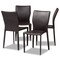 Baxton Studio Heidi Dark Brown Faux Leather Upholstered 4-Piece Dining Chair Set 171-10791 - alternate 1